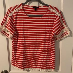 J. Crew striped top with white detailing